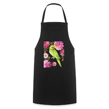 Parrot and flowers - Bohoprints - Cooking Apron - black - Front - AI Model Male 185 dark (185cm)