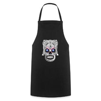 Skull 3 - Cooking Apron - black - Front - AI Model Male 185 dark (185cm)