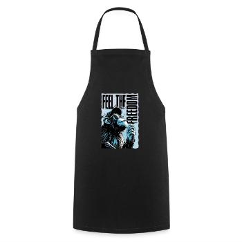 Feel the Freedom – EnrolDesign - Cooking Apron - black - Front - AI Model Male 185 dark (185cm)