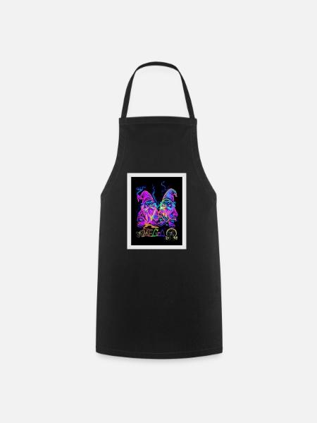 ॐMEGoA Psychedelic Dwarfs 1# - Kochschürze - Schwarz