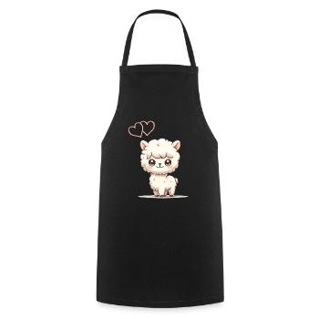 Alpaca Love - Cooking Apron - black - Front - AI Model Male 185 dark (185cm)