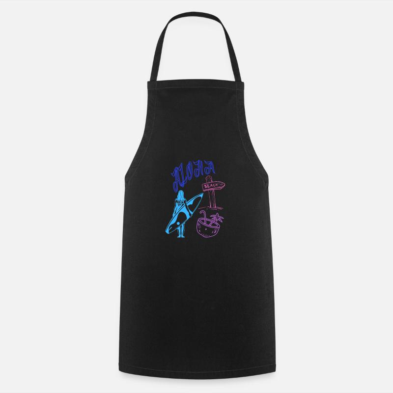 Vacances tropicales à la plage - Tablier de cuisine - noir