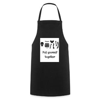Skeleton Tshirt - Cooking Apron - black - Front - AI Model Male 185 dark (185cm)