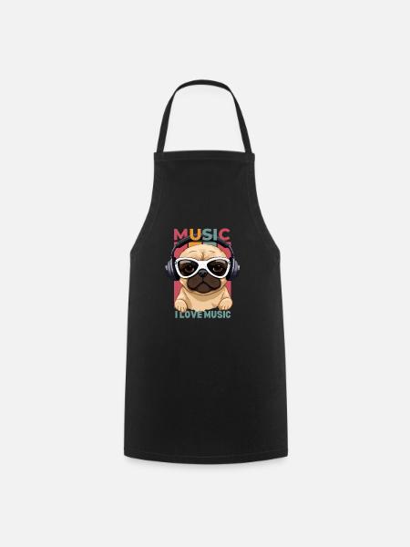 I love music - Kochschürze - Schwarz
