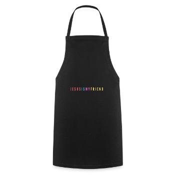 Jesus Is My Friend Christian Gift - Cooking Apron - black - Front - AI Model Male 185 dark (185cm)