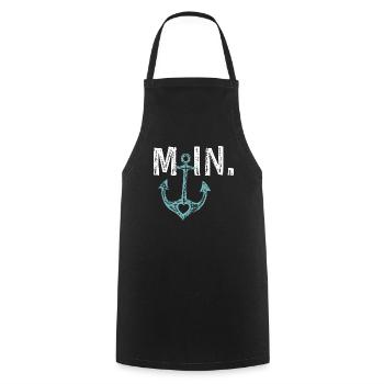 Moin Anker Seefahrt Design Geschenkidee - Kochschürze - Schwarz - Vorne - AI Model Male 185 dark (185cm)