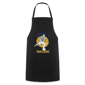 Dribbling To Success! Retro Cool Football Designs - Kochschürze - Schwarz - Vorne - AI Model Male 185 dark (185cm)