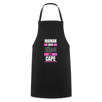 maman mon héros sans cape - Tablier de cuisine - noir - Devant - AI Model Male 185 dark (185cm)
