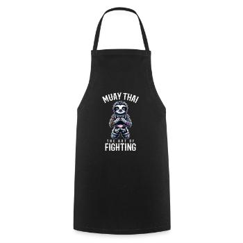 Faultier Muay Thai - Kickboxen und Faultier Thai - Kochschürze - Schwarz - Vorne - AI Model Male 185 dark (185cm)