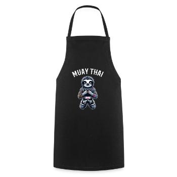 Muay Thai Faultier - Kochschürze - Schwarz - Vorne - AI Model Male 185 dark (185cm)