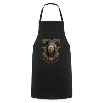 Ninja Samurai Warrior - Cooking Apron - black - Front - AI Model Male 185 dark (185cm)