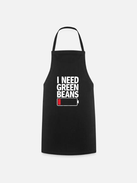Grüne Bohnen - Kochschürze - Schwarz