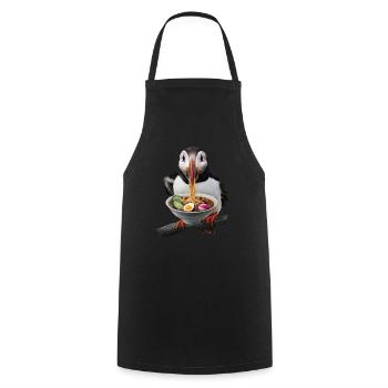 Papageitaucher Ramen - Kochschürze - Schwarz - Vorne - AI Model Male 185 dark (185cm)