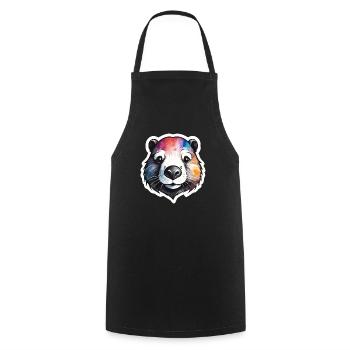 Biber Cool und Cool bunte Aquarelle - Kochschürze - Schwarz - Vorne - AI Model Male 185 dark (185cm)