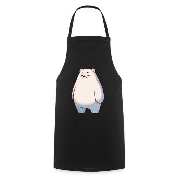 Süßer Eisbär Cartoon Glücklich Entspannt - Kochschürze - Schwarz - Vorne - AI Model Male 185 dark (185cm)