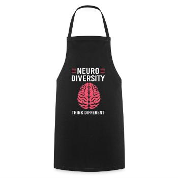 Autisme, Autiste, TDAH, Asperger, Neurodiversité - Tablier de cuisine - noir - Devant - AI Model Male 185 dark (185cm)