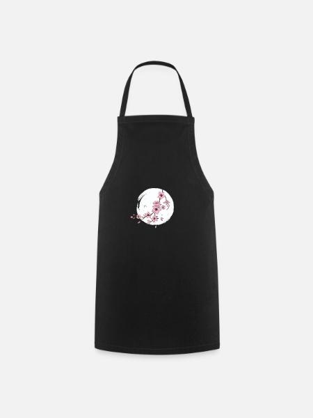 Cherry blossom moon - Cooking Apron - black