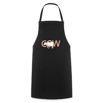 Cow Cow Letters Animal - Cooking Apron - black - Front - AI Model Male 185 dark (185cm)