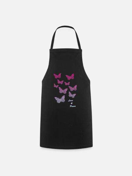Butterflies - Kochschürze - Schwarz