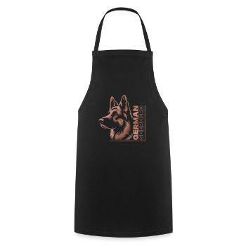 GERMAN SHEPHERD drawing head rose gold - Cooking Apron - black - Front - AI Model Male 185 dark (185cm)
