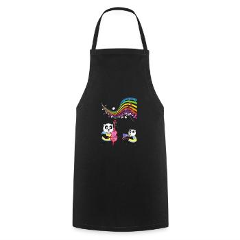 panda - Cooking Apron - black - Front - AI Model Male 185 dark (185cm)
