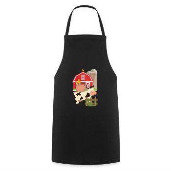 ferme - Tablier de cuisine - noir - Devant - AI Model Male 185 dark (185cm)