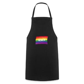 Mensch lgbtq+ logo - Kochschürze - Schwarz - Vorne - AI Model Male 185 dark (185cm)