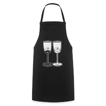 Verres de mariage - Tablier de cuisine - noir - Devant - AI Model Male 185 dark (185cm)