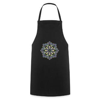 Lebens-Mandala - Kochschürze - Schwarz - Vorne - AI Model Male 185 dark (185cm)