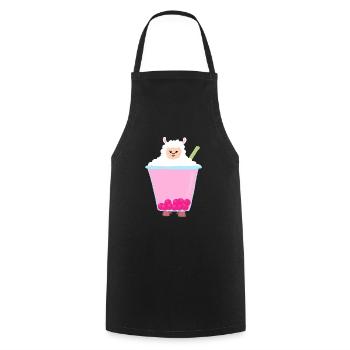 Bubble tea lama - Cooking Apron - black - Front - AI Model Male 185 dark (185cm)