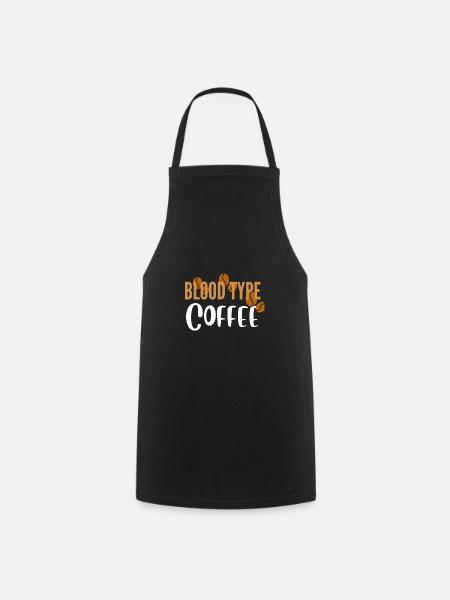 Blutgruppe Kaffeehemd kaffeesüchtig Kaffee T-Shirt - Kochschürze - Schwarz