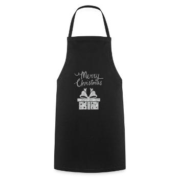 T-shirt de Noël pour de belles fêtes en famille. - Tablier de cuisine - noir - Devant - AI Model Male 185 dark (185cm)