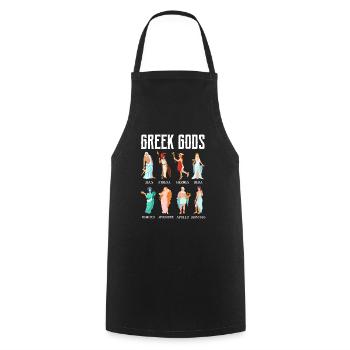 greek gods colour figures Design for a main greek - Cooking Apron - black - Front - AI Model Male 185 dark (185cm)