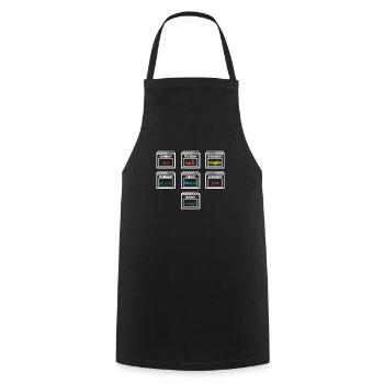 Weekly schedule Fun: Monday to Sunday Humorous - Cooking Apron - black - Front - AI Model Male 185 dark (185cm)