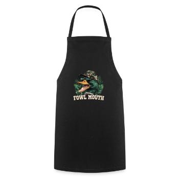 Canard à bouche de volaille fraîche au coucher du soleil avec camouflage - Tablier de cuisine - noir - Devant - AI Model Male 185 dark (185cm)