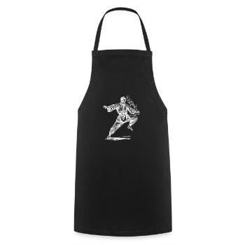 Karate Kampfsport Meister Pose Tattoo Style - Kochschürze - Schwarz - Vorne - AI Model Male 185 dark (185cm)