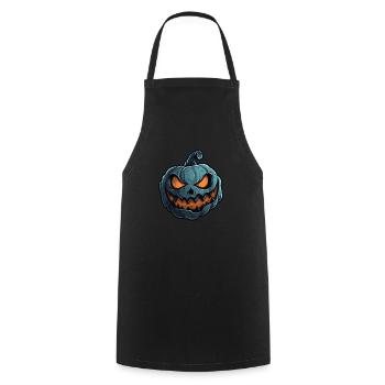Grinsendes Kürbis Gesicht - Kürbis Halloween - Kochschürze - Schwarz - Vorne - AI Model Male 185 dark (185cm)