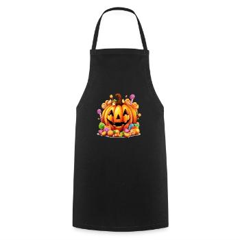 Funny Halloween Cute Pumpkin Sugar Spell - Cooking Apron - black - Front - AI Model Male 185 dark (185cm)