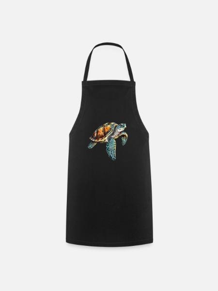 Conception sous-marine de tortue pour les plongeurs - Tablier de cuisine - noir