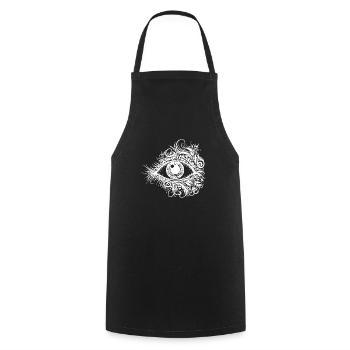 Artful eye with penetrating gaze - Cooking Apron - black - Front - AI Model Male 185 dark (185cm)