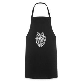 Verspieltes realistisches Tattoo Form Herz - Kochschürze - Schwarz - Vorne - AI Model Male 185 dark (185cm)