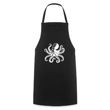 Large Squid Octopus with Eight Arms - Cooking Apron - black - Front - AI Model Male 185 dark (185cm)