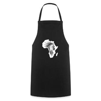 Starker Krieger Schmuck Afrika Krieger Silhouette - Kochschürze - Schwarz - Vorne - AI Model Male 185 dark (185cm)