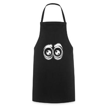 Funny eyes with a fixed gaze - Cooking Apron - black - Front - AI Model Male 185 dark (185cm)