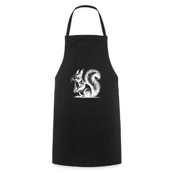 Cuddly Squirrel Pencil Stroke Sketch - Cooking Apron - black - Front - AI Model Male 185 dark (185cm)