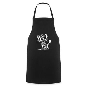 Small leopard with spots and big eyes - Cooking Apron - black - Front - AI Model Male 185 dark (185cm)