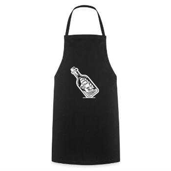 Ship in a bottle Sailing ship with sails - Cooking Apron - black - Front - AI Model Male 185 dark (185cm)