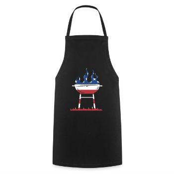 Griller Us Flag Grilling - Cooking Apron - black - Front - AI Model Male 185 dark (185cm)