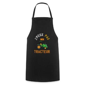 J'Peux Pas J'Ai Tracteur cadeau humour - Tablier de cuisine - noir - Devant - AI Model Male 185 dark (185cm)