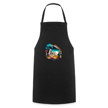 TRIPPY - Cooking Apron - black - Front - AI Model Male 185 dark (185cm)
